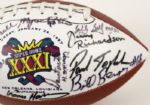 1997 Super Bowl XXXI Commemorative Football Signed by HOFers & All Pros w/12 Sigs. Incl. Lynn Swann Franco Harris Paul Tagliabue  - JSA 