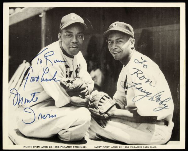 1980 Monte Irvin & Larry Doby Signed Photo - From Early Mall Signing - JSA 