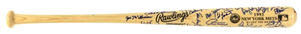 1993 New York Mets Team Signed Bat w/30+ Sigs. Incl. Jeff Kent Ralph Kiner Saberhagen Dave Johnson (MEARS LOA) 