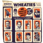 1952 Wheaties Trading Card Sheet w/10 Cards Roy Campanella Glenn Davis Ted Williams Bob Waterfield