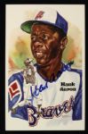 1983 Hank Aaron Milwaukee Braves Signed Perez Steele Postcard - JSA 