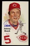 1989 Johnny Bench Cincinnati Reds Signed Perez Steele Postcard - JSA 