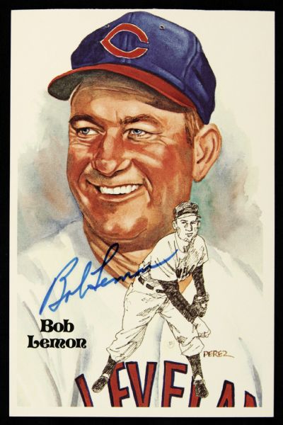 1981 Bob Lemon Cleveland Indians Signed Perez Steele Postcard - JSA 