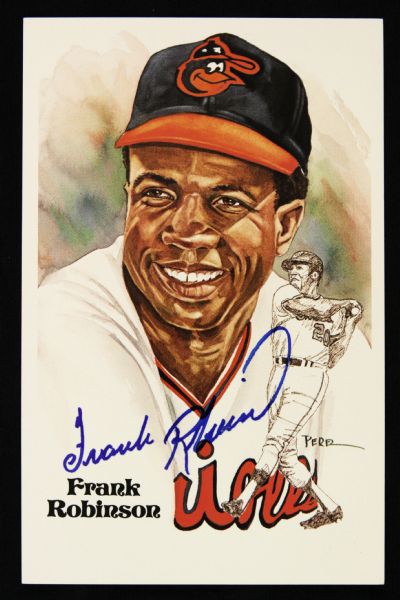 1983 Frank Robinson Baltimore Orioles Signed Perez Steele Postcard - JSA 