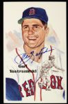 1989 Carl Yastrzemski Boston Red Sox Signed Perez Steele Card - JSA