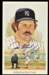1989 Jim Catfish Hunter New York Yankees Signed Perez Steele Card - JSA 
