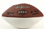 1998 Eddie Robinson Doug Williams & Joe Gibbs Signed Super Bowl XXXII White Panel Football - JSA 
