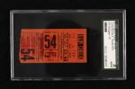 1953 Brooklyn Dodgers vs. New York Giants Ticket Stub Gil Hodges Hits Home Run - SGC Authentic 