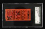 1953 Brooklyn Dodgers vs. New York Giants Ticket Stub Gil Hodges Hits Home Run - SGC Authentic