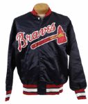1987-88 circa Dale Murphy Atlanta Braves Game Worn Jacket w/Purchased From Stamp (MEARS LOA)
