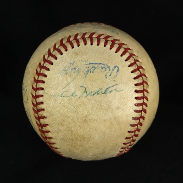 1980s mid Milwaukee Brewers Game Used OAL (Brown) Baseball Signed by 5 w/Paul Molitor (MEARS LOA)