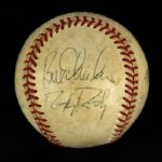 1980s mid Milwaukee Brewers Game Used OAL (Brown) Baseball Signed by 5 w/Paul Molitor (MEARS LOA)