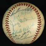 1954 Milwaukee Braves Team-Signed ONL (Giles) Baseball w/25 Sigs. Incl. Warren Spahn Eddie Mathews (JSA)