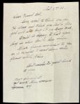 1978 Bob Shawkey New York Yankees Letter Member of 1927 Murders Row Team 