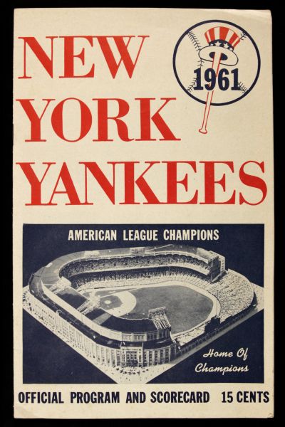 1961 New York Yankees vs. Washington Senators Scorecard Mickey Mantle & Roger Maris Both Homer Mantle Twice 