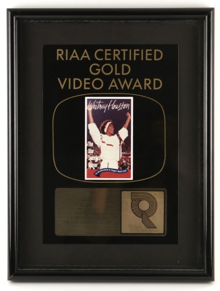 1991 Whitney Houston RIAA Certified Gold Video Award Presented to Video Executive