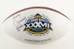 2003 Celine Dion Signed White Panel Super Bowl XXXVII Football - JSA