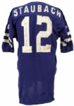 1970s Roger Staubach (Restored Name & Number) Dallas Cowboys Signed Cowboys Southland Durene Jersey Displayed at Baltimore's ESPN Zone (JSA) 