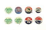 1960s Presidential Pinback Button Most 1" In Diameter w/John F Kennedy LBJ (Lot of 8)