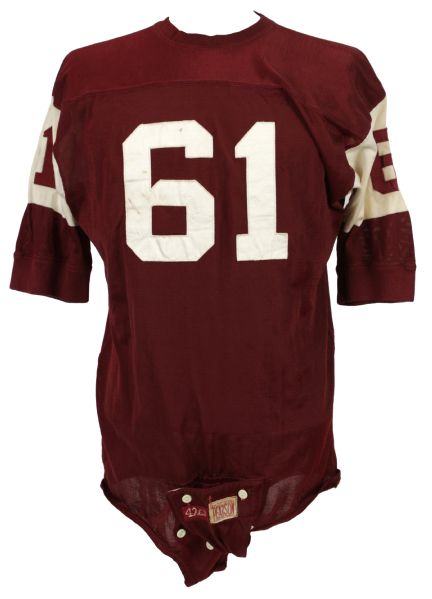 1969 Temple Owls #61 Game Worn Durene Jersey (MEARS LOA)