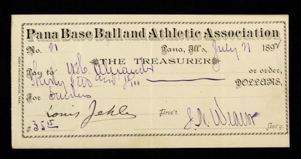 1983 Nin Alexander Signed Check Rare Early Baseball Autograph Played One Game For St. Louis Browns  - JSA 