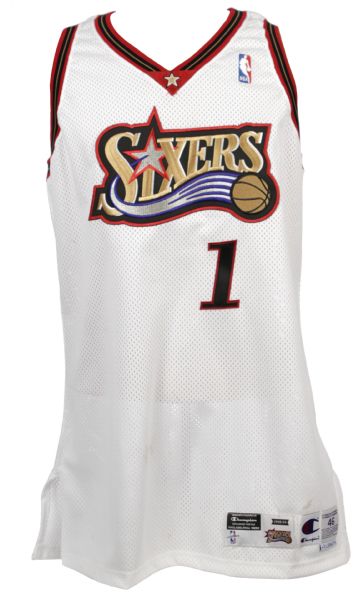 1998-99 Tim Thomas Philadelphia 76ers Game Worn Rookie Jersey (MEARS LOA)