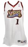 1998-99 Tim Thomas Philadelphia 76ers Game Worn Rookie Jersey (MEARS LOA)