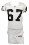 1998 Russell Maryland Oakland Raiders Game Worn Jersey w/Special Customizations & 11 Repairs (MEARS LOA)
