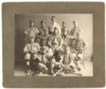 1900-10 circa Columbia Baseball Team 7” x 9” Cabinet Type 1 Original Photo on “Hills” Photography Studio Mount (MEARS LOA)