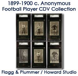 1899-1900 circa Anonymous Football Player CDV Collection (Lot of 6) Flagg & Plummer & Howard Studios (SGC Graded) 