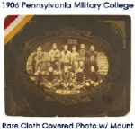 1906 High Grade/Rare Pennsylvania Military College Sepia Tone Oval Fabric Type 1 Photo on Gold Embossed Cabinet Mount (MEARS LOA)