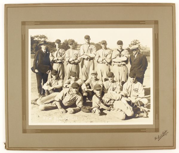 1923 Near Mint New Berlinville Baseball Team 8”x10” Cabinet Type 1 Original Photo on Art Deco Mount – “The Erb Studio, Boyertown, PA” photographers stamp (MEARS LOA) 