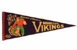 1974 Super Bowl VIII Minnesota Vikings Souvenir of Champions Full Size Pennant