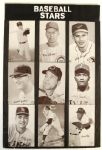 1960s Baseball Stars Exhibit Card Display 12 1/2" x 18 1/2" 