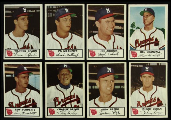 1953 Johnston Cookies Milwaukee Braves Complete Set of 25 Warren Spahn Eddie Mathews