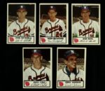 1953 Johnston Cookies Milwaukee Braves Complete Set of 25 Warren Spahn Eddie Mathews