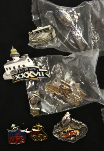 1983-2004 Super Bowl Press Pin (Lot of 14)