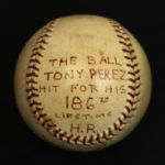 1973 Tony Perez Cincinnati Reds Actual #182 Home Run ONL (Fenney) Baseball Signed by Perez (MEARS LOA & JSA)