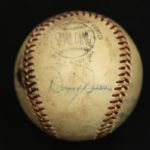 1952-58 Brooklyn Dodgers Multi-Signed ONL (Giles) Baseball w/6 Sigs. Incl. Jackie Robinson Dizzy Dean Roy Campanella Gil Hodges - Full JSA 