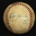 1952-58 Brooklyn Dodgers Multi-Signed ONL (Giles) Baseball w/6 Sigs. Incl. Jackie Robinson Dizzy Dean Roy Campanella Gil Hodges - Full JSA 