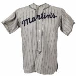 1941-45 Martin's Flannel Baseball Jersey Drink Coca-Cola In Bottles Reference On Back With Pants & Glove