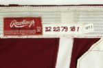 1979 Rudy Meoli Philadelphia Phillies Alternate Saturday Night Burgundy Jersey Pants & Cap Purchased From Team Worn One Night Only (MEARS LOA)