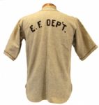 1920s Eagle Fire Department Flannel Baseball Jersey Made in Milwaukee
