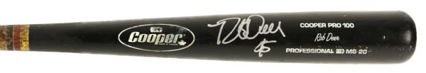 1990 circa Rob Deer Milwaukee Brewers Autographed Cooper Professional Model Game Used Bat (MEARS A9)