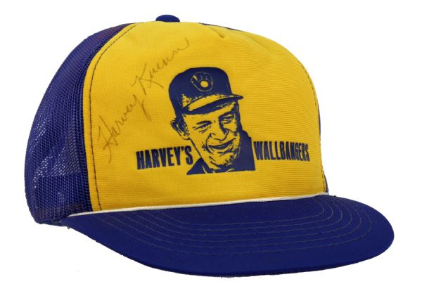 1982 circa Harvey Kuenn “Harvey’s Wallbangers” Brewers signed cap