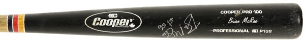 1990-94 Brian McRae Kansas City Royals Autographed Cooper Professional Model Game Used Bat (MEARS A9)