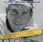 1965-67 Brooks Robinson Baltimore Orioles H&B Louisville Slugger Professional Model Game Used Bat (MEARS A7)