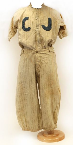 1910 circa Baseball "CJ" Flannel Jersey & Pants 