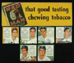 1950s circa Red Man Tobacco Advertisement & (6) 1954 Cards w/Andy Pafko Jim Busby Sam Mele Mel Parnell Billy Pierce Sammy White