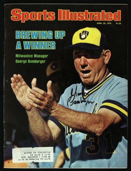 1982 George Bamburger Milwaukee Brewers Signed Sports Illustrated Magazine - MEARS LOA 